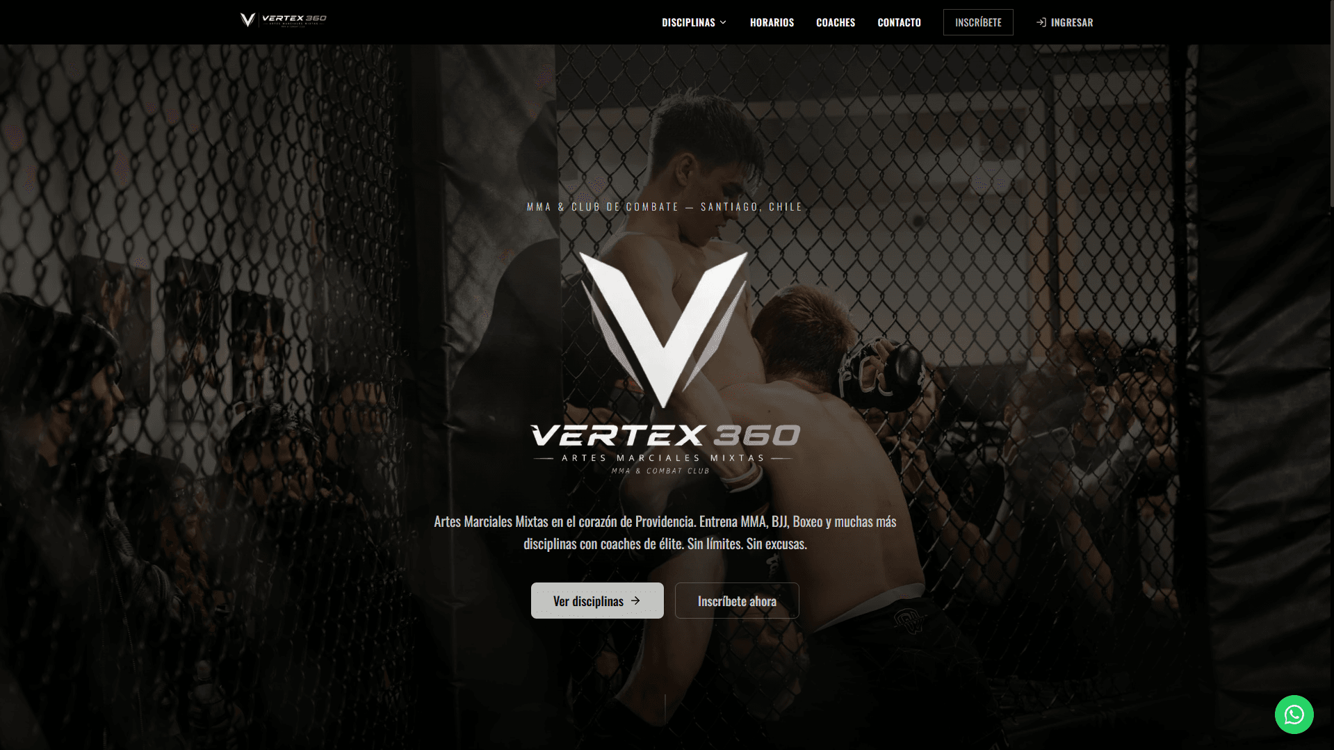 Screenshot of the Vertex360 site